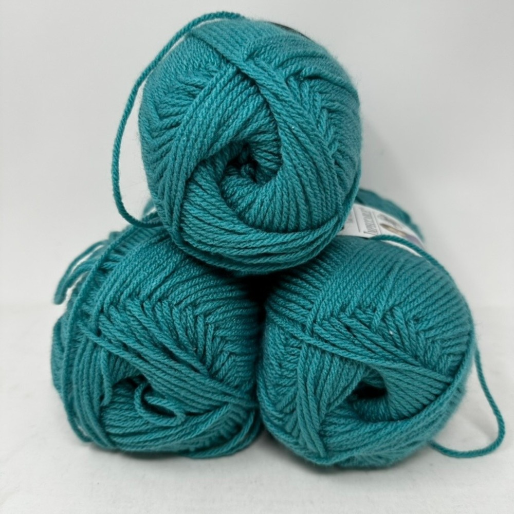 Loops & Threads Impeccable Yarn Aqua Lot 3 Skeins 285 yds Each Medium 4 Acrylic